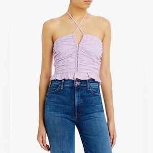 Wayf Lilac Halter Crop Top size L 100% cotton